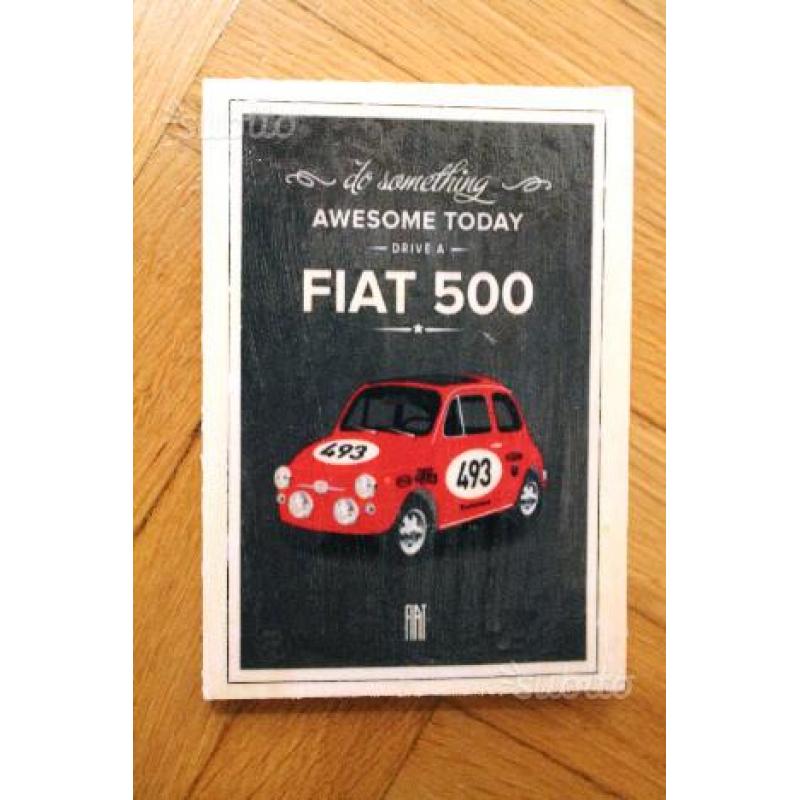 Locandine vintage in legno 10x15cm - FIAT 500