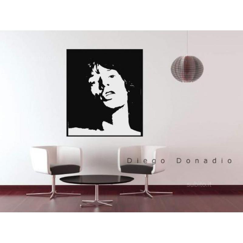 Mick Jagger pop art dipinto a mano 60x80 cm