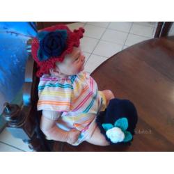 Cappello in lana per neonata o bambole reborn