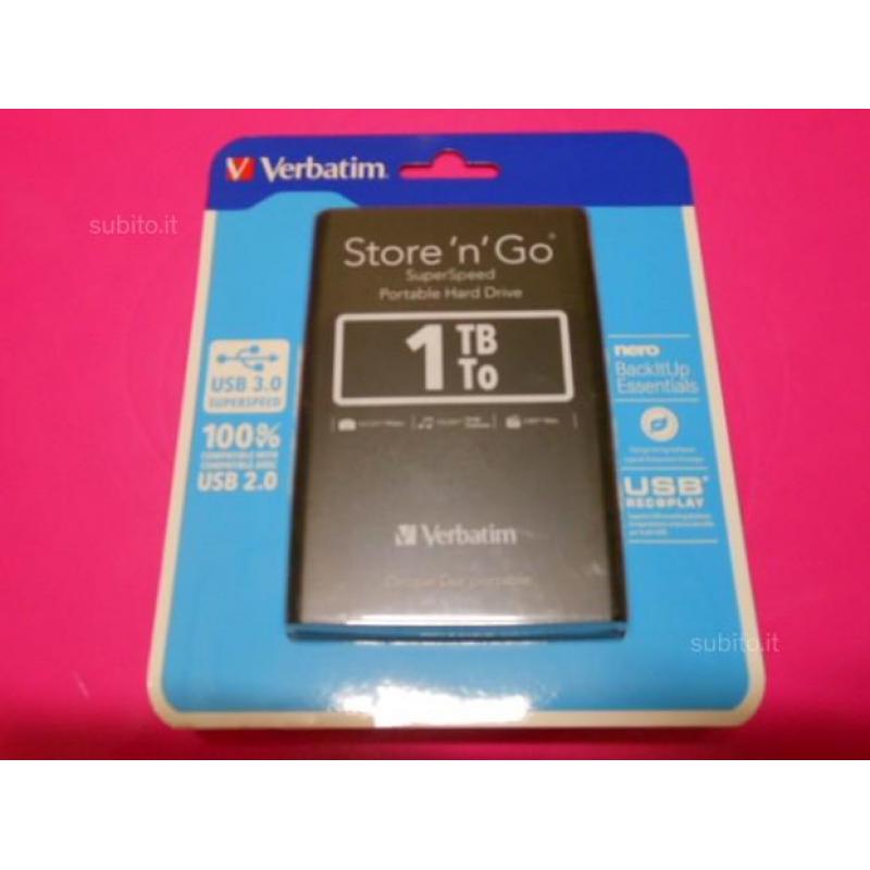 Verbatim Hard Disk 1 Tera BlisterSigillato usb 3.0