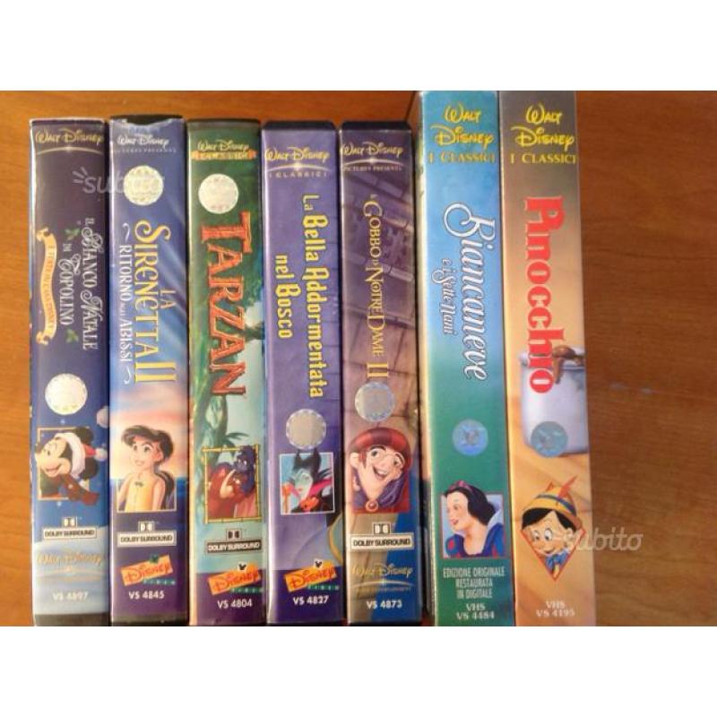 7 videocassette originali Disney ANCHE A ROMA